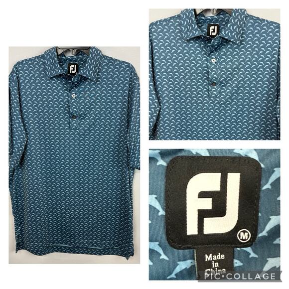 FootJoy Other - Footjoy Golf Polo Shirt Men’s Medium Blue Dolphins
